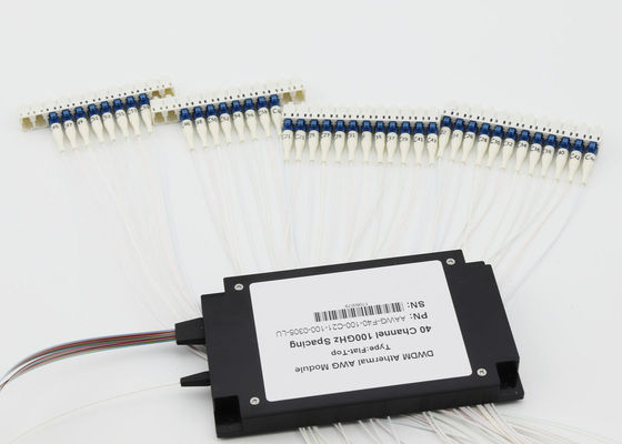 Contenitore massimo di ABS dell'IL 5.0dB DWDM Mux Demux 40Ch AAWG per la trazione/centro dati della parte anteriore 5G fornitore